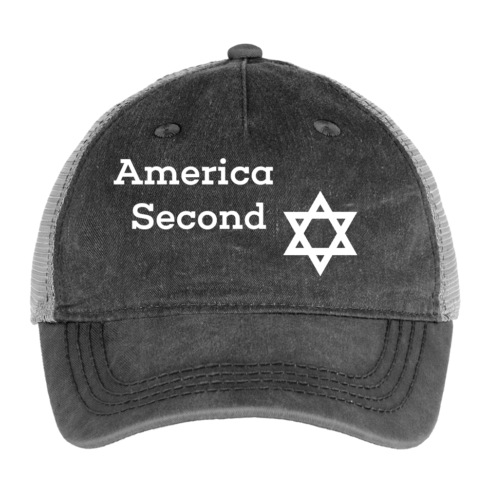 America Second - washed black / silver