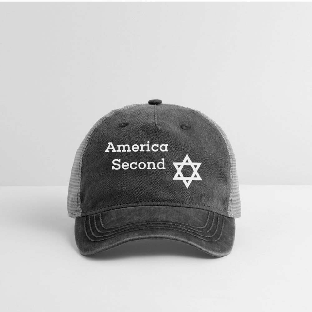 America Second - washed black / silver